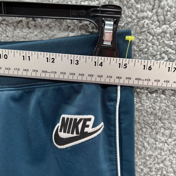 Nike Womens Athletic Workout Pants Blue Logo White Stripe Drawstring M Medium - Picture 6 of 16